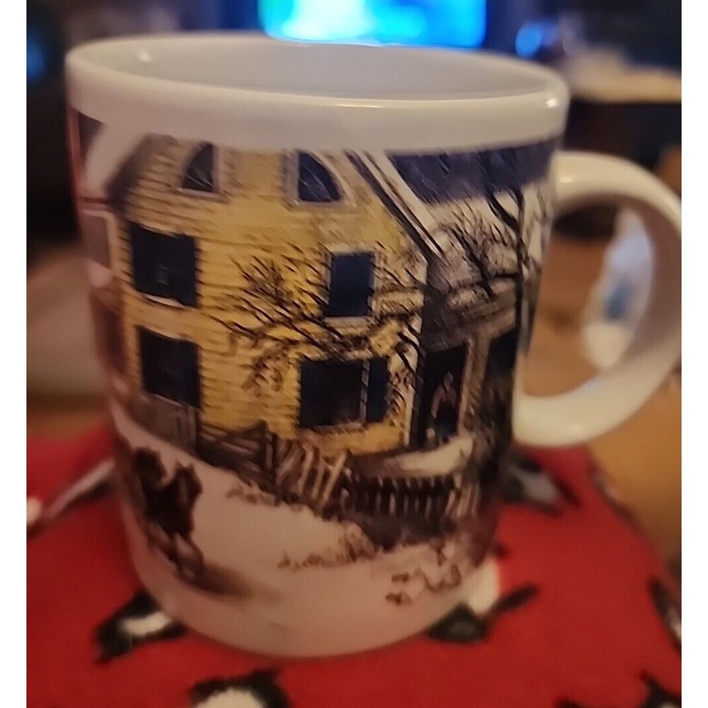 Currier and Ives Collection Mug Cup Coffee Tea Stoneware Winter Scene 2003